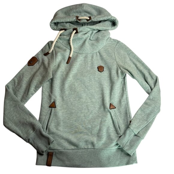 NAKETANO Sweatshirt Pullover Hoodie Light Green. Size Women's Small.Authentic.